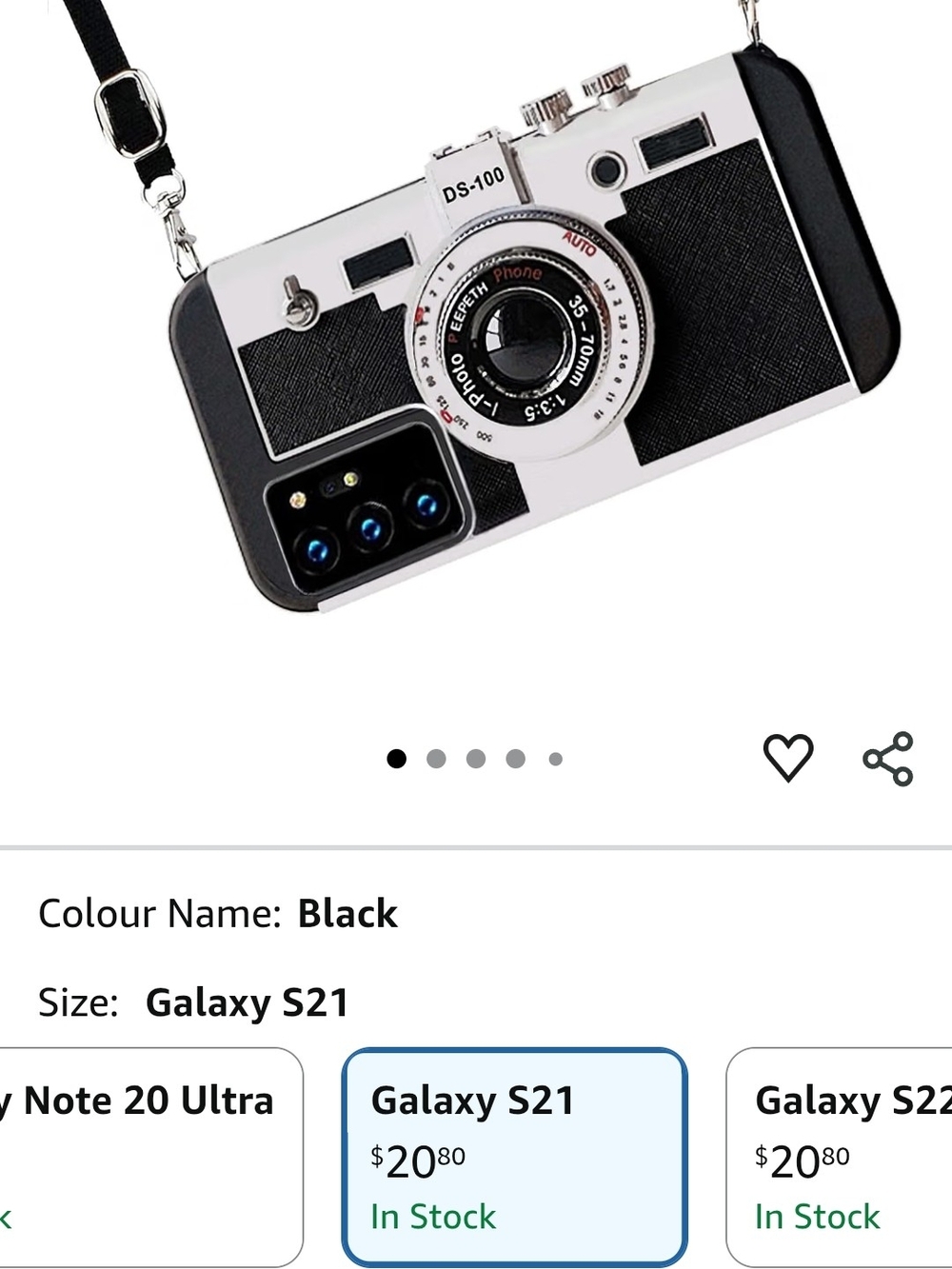 Reteo Camera Style Phone Case for Galaxy S21
